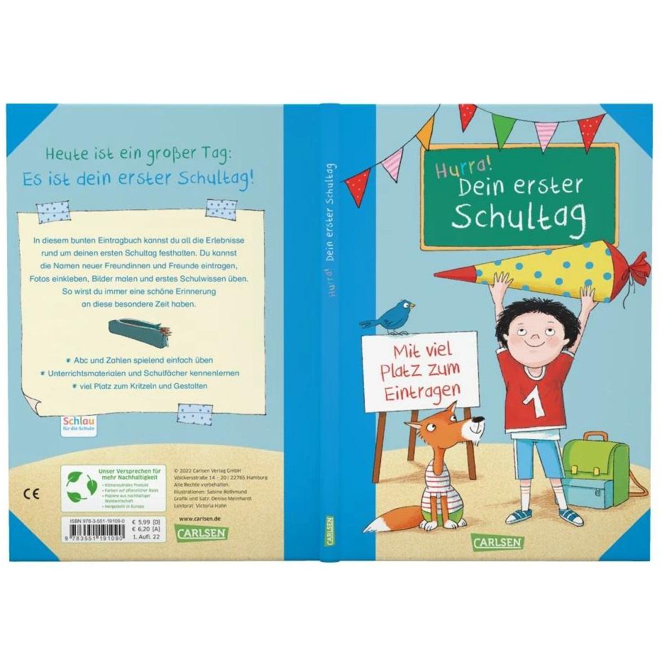 Thumbnail - Schlau für die Schule: Hurra! Dein erster Schultag (Jungen), Kinderbücher von Sabine Rothmund