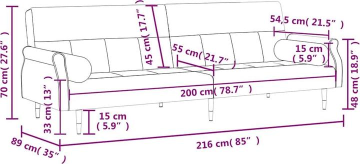 Actual product image vidaXL Schlafsofa