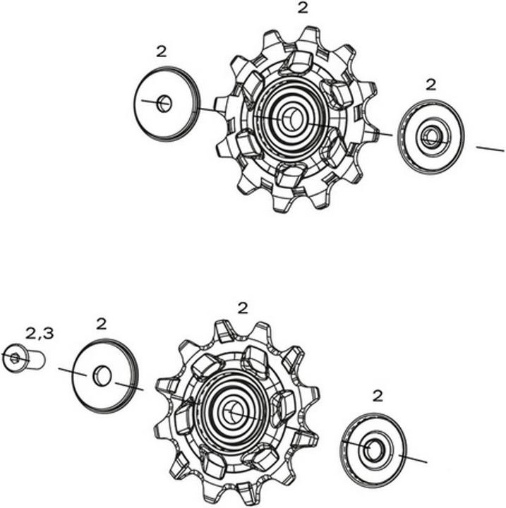 Actual product image Sram RED eTap AXS Pulley-Kit for rear rear derailleur 12-fold ceramic