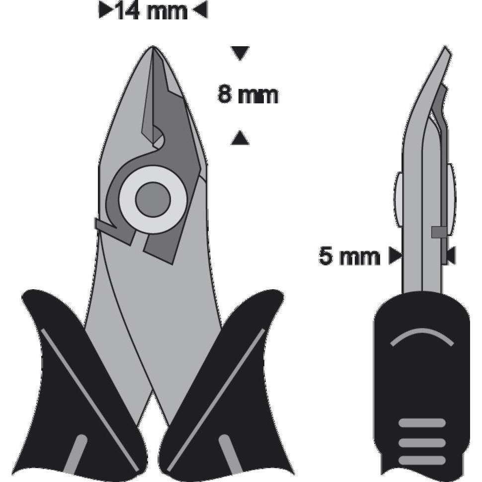 Thumbnail - Wetec, Bolzenschneider + Seitenschneider, Shear 175 mit Sicherheits-Clip, ESD-Griffe (138 mm)