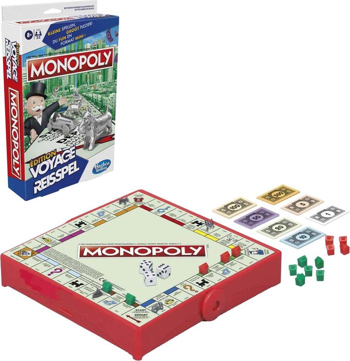 Actual product image Hasbro Nl/Fr Monopoly Travel/Voyage Grab & Go (Belgium Bil (Dutch, French)