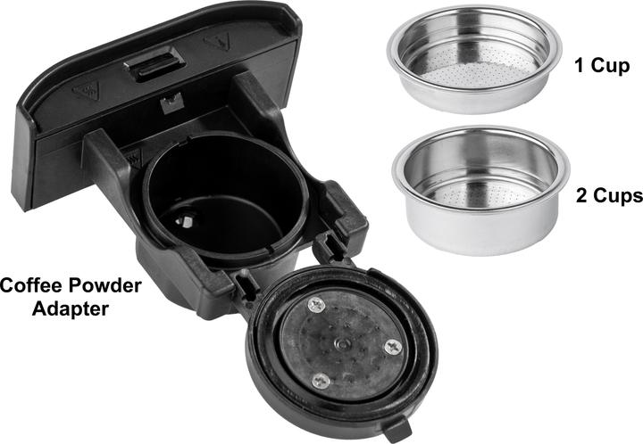 Actual product image Tornado Kapselmaschine TCM-7042-GS / 5-in-1 Capsule Coffee Maker Schwarz (NESCAFÉ Dolce Gusto, Lavazza Blue)