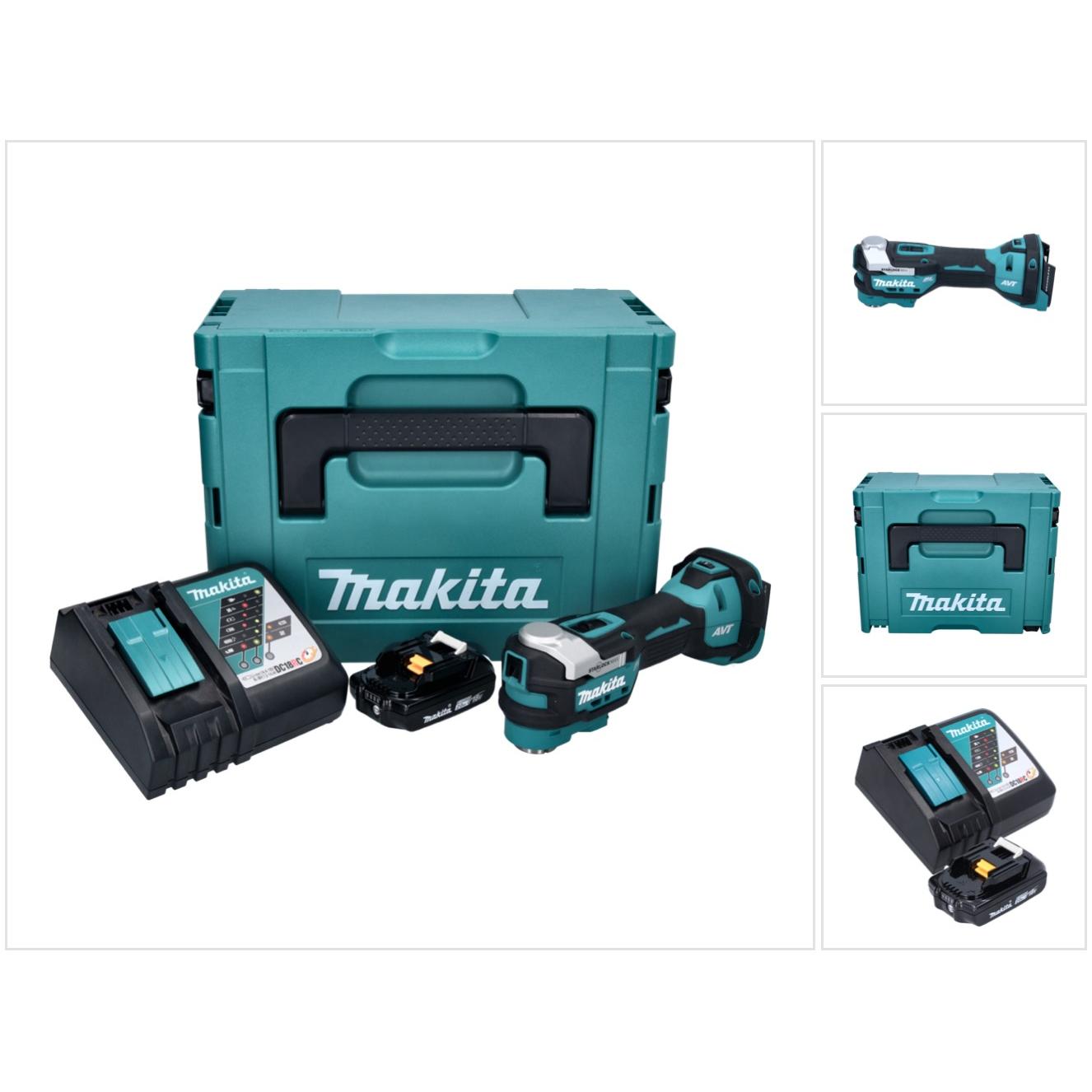 Makita, Multifunktionswerkzeug, DTM 52 RA1J Akku Multifunktionswerkzeug 18 V Starlock Max Brushless + 1x Akku 2,0 Ah + L...