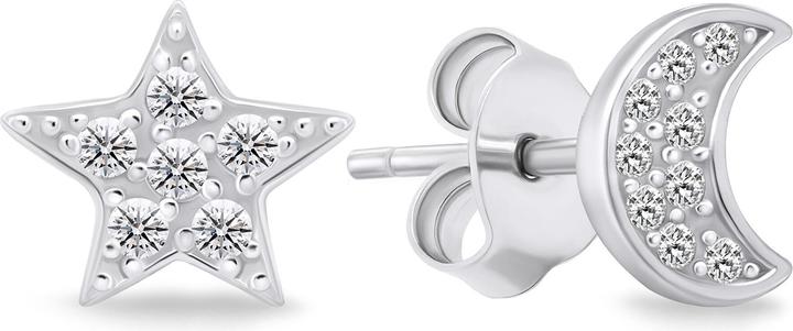 Immagine prodotto Brilio Argento - Orecchini asimmetrici in argento con zirconi EA616W