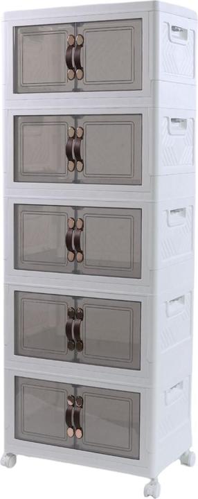 Hermex Regalsystem 55 Vorratsschrank Faltbox Haushaltsschrank Rollkommode (55 x 35 x 154.50 cm)