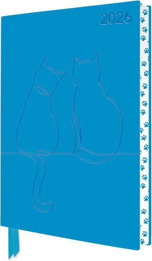 Image du produit Two Happy Cats 2026 Artisan Art Vegan Leather Diary Planner - Page to View with Notes (A5)