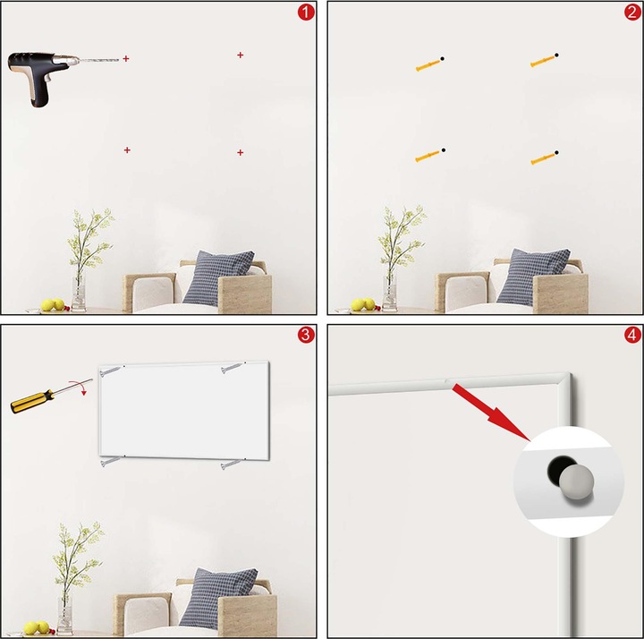 Actual product image Wiltec Infrared Heating Panel 290W IR Heat Panel Electric Heater Energy-efficient Radiator (290 W)