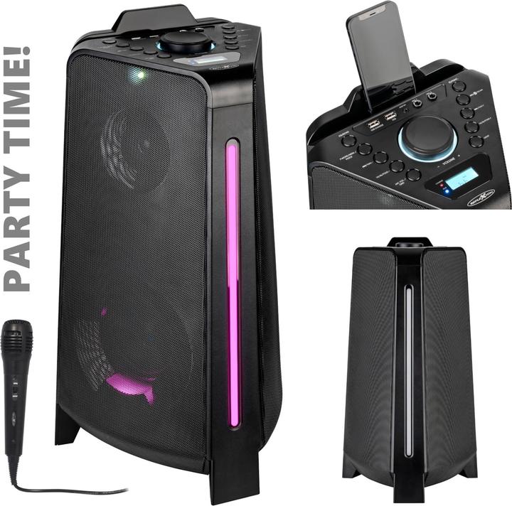 Produktbild Reflexion PS100BT BT Disco Lautsprecher sw UKW Karaoke 800W Musik AUX USB 1 (10 h)