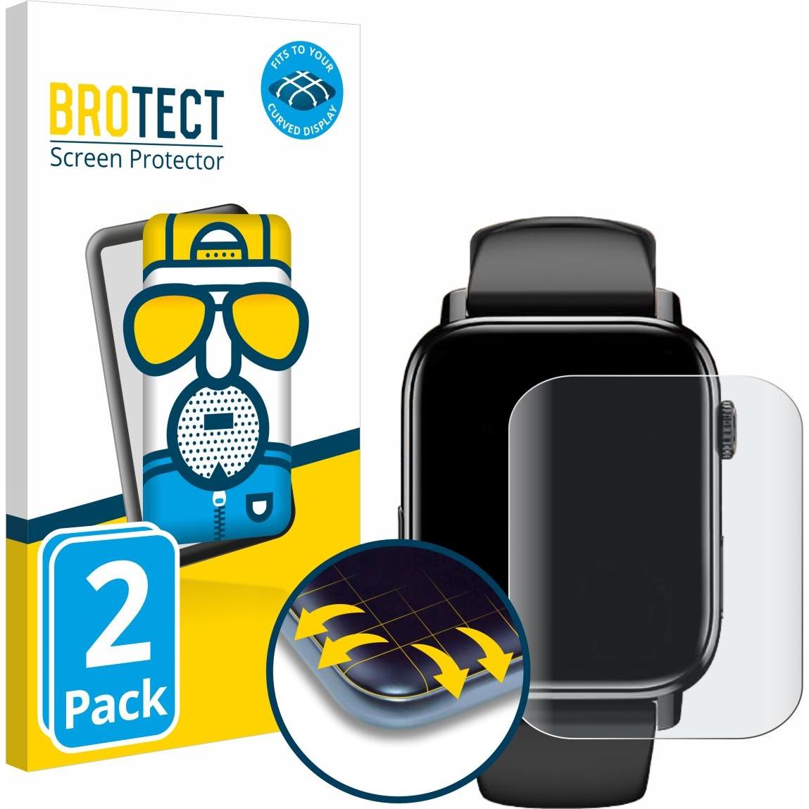 BROTECT Fullscreen Schutzfolie Displayschutz Folie Matt Entspiegelungsfolie, Smartwatch Schutzfolie, Grau