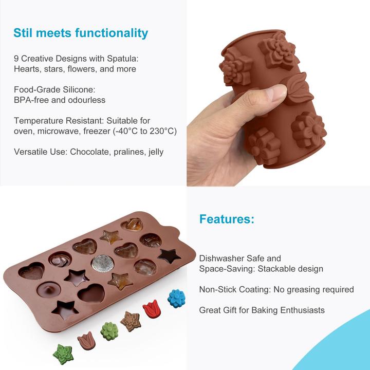 Produktbild Intirilife 10-teiliges Set mit Silikon Backformen