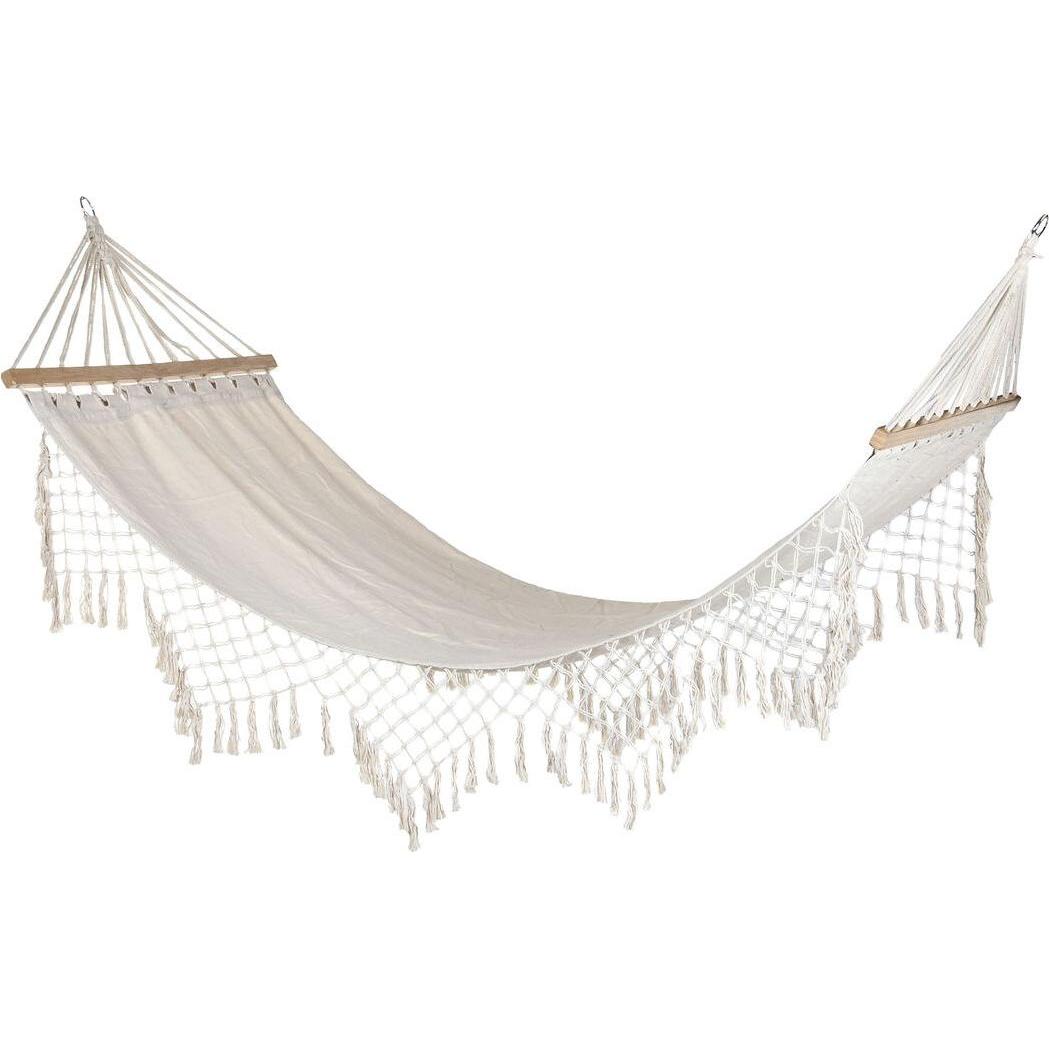 DKD Home Decor, Hängematte, Hängematte Weiss Eg Randbereich (280 x 100 x 5 cm)