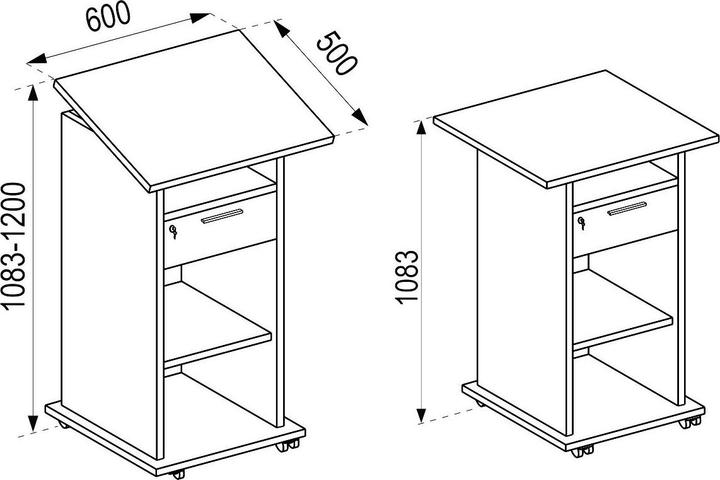 Immagine prodotto VCM Leggio Meeta con rotelle (60 x 50 x 120 cm)