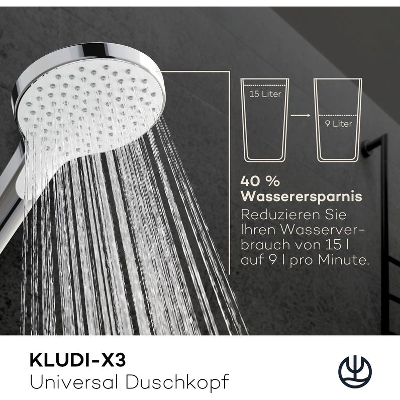 Thumbnail - Kludi, Duschbrause, X3 Duschkopf (1 Strahlarten, 15 l/min)