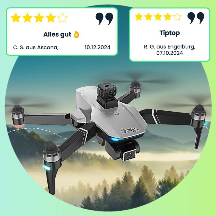 Immagine prodotto Casativo Drone GPS con videocamera full HD, pieghevole, gimbal a 3 assi, auto-follow, app (25 min, 450 g)
