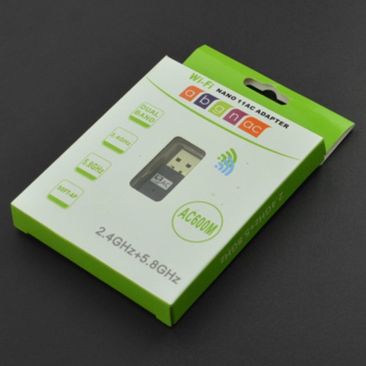 Image du produit DFRobot Carte réseau WiFi USB double bande 2.4GHz + 5.8GHz (USB 2.0)