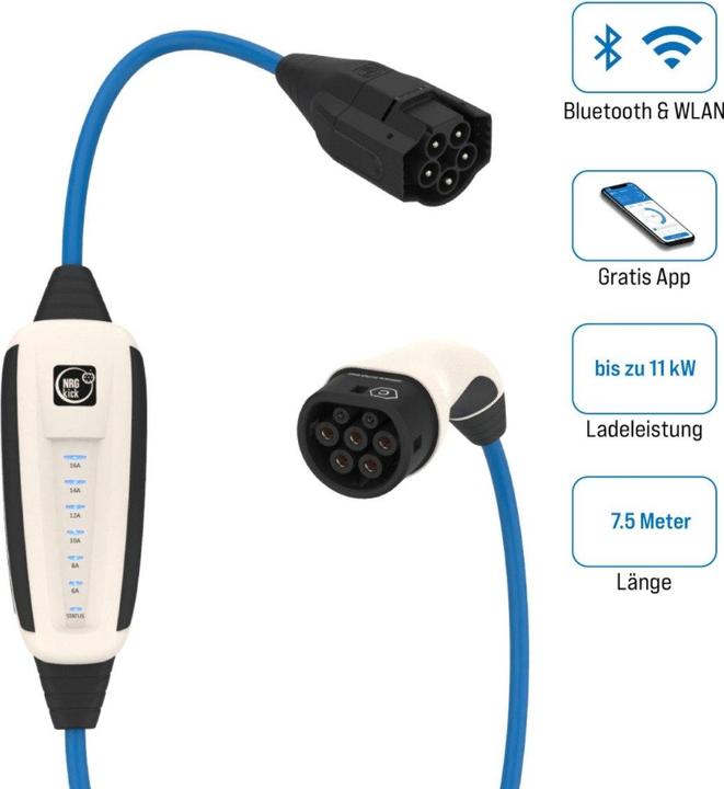 Produktbild NRGkick 16A Pure 7,5m 17701000 mobile Ladestation (Typ 2, 11 kW, 16 A)
