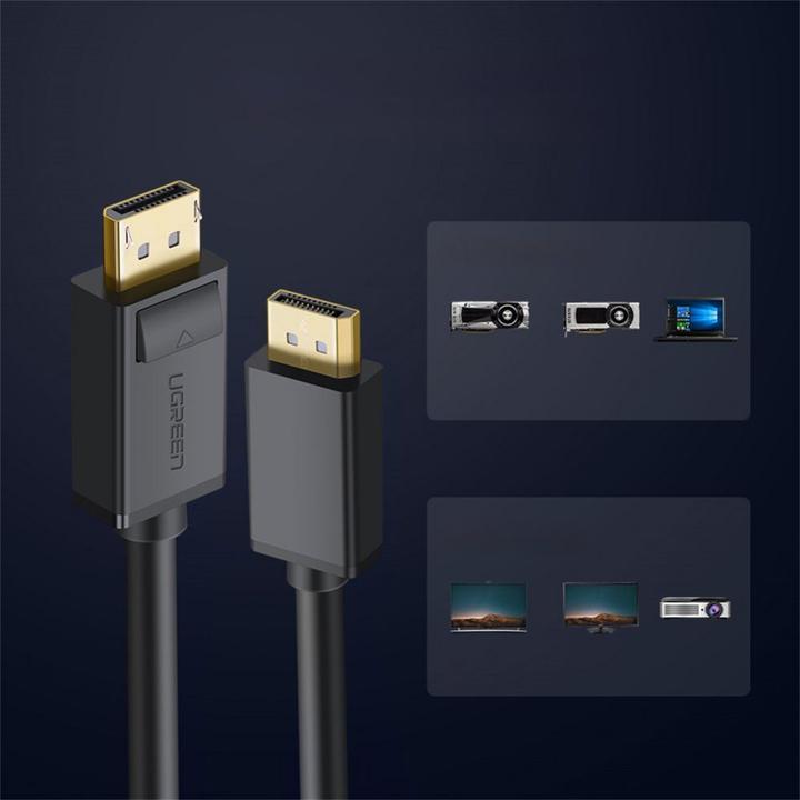 Produktbild Ugreen DisplayPort to DisplayPort Cable DP102, 4K, 3D, 1m (Black) (1 m, DisplayPort, 1.2)