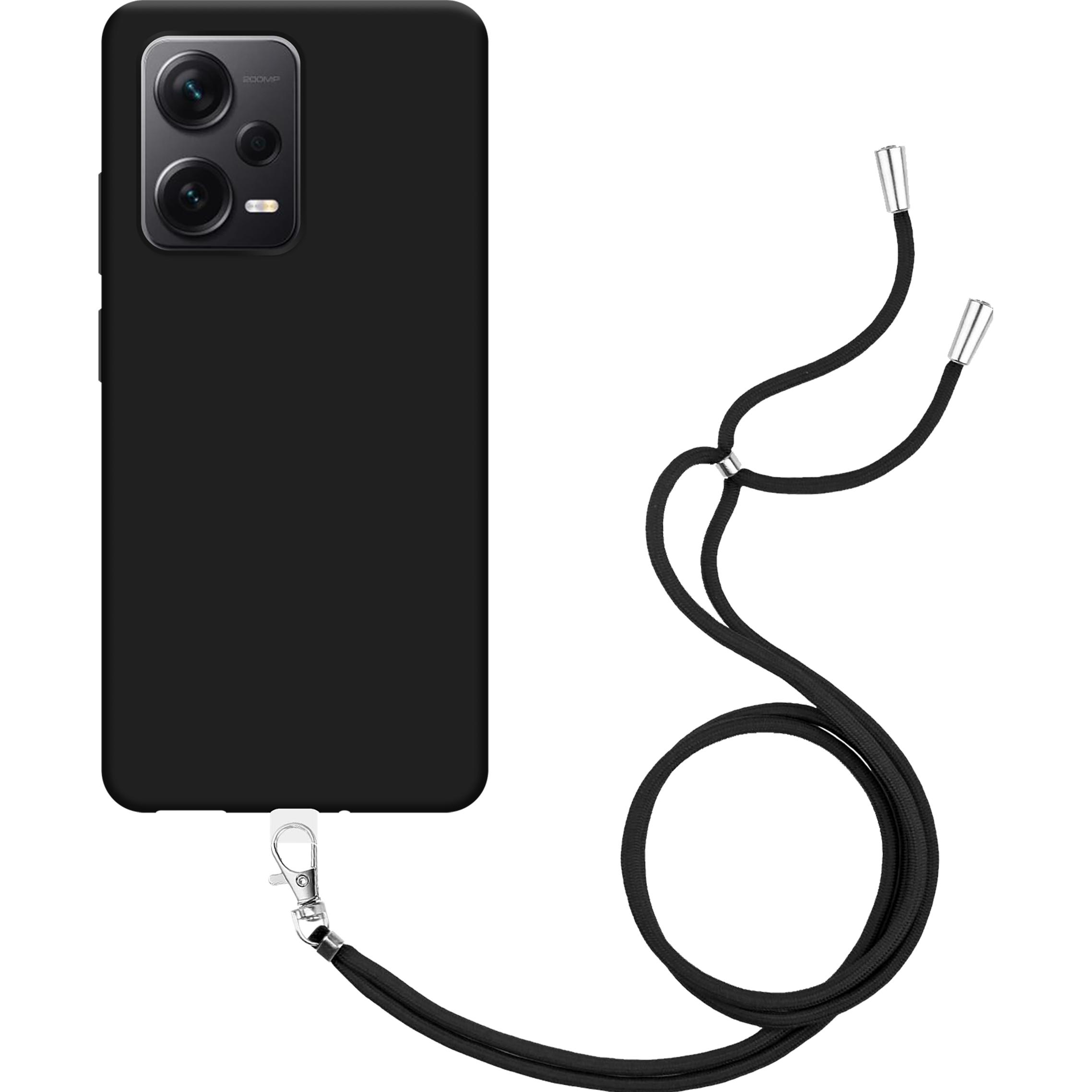 Thumbnail - Cazy Handykette Hülle Kompatibel mit Xiaomi Redmi Note 12 Pro+ 5G - Silikon Handyhülle mit Band Necklace, Handykette, Sc...