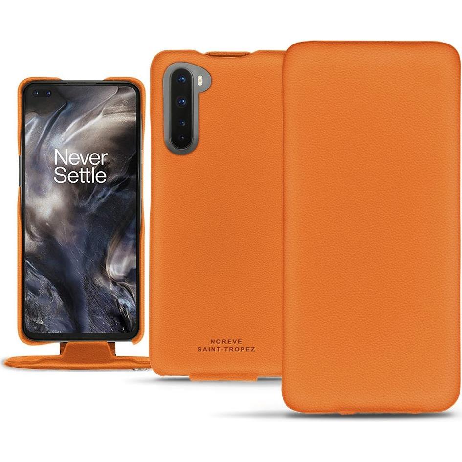 Thumbnail - Noreve Lederschutzhülle vertikal (OnePlus Nord), Smartphone Hülle, Orange