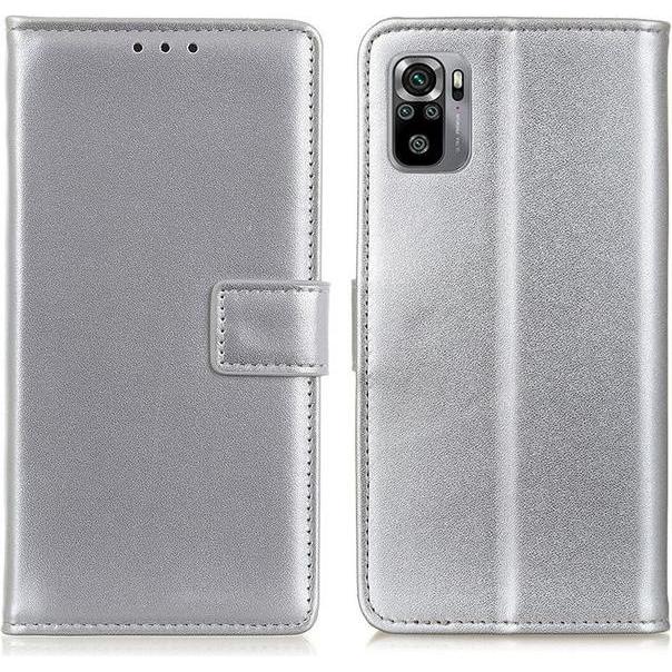 Thumbnail - MU Classic Classic II Leder Bookcover Series (Xiaomi Mi Note 10, Xiaomi Redmi Note 10S), Smartphone Hülle, Silber