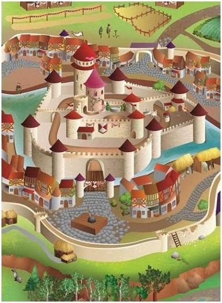 Immagine prodotto Achoka Tappeto da gioco del castello medievale, 100x150cm (100 x 150 cm)