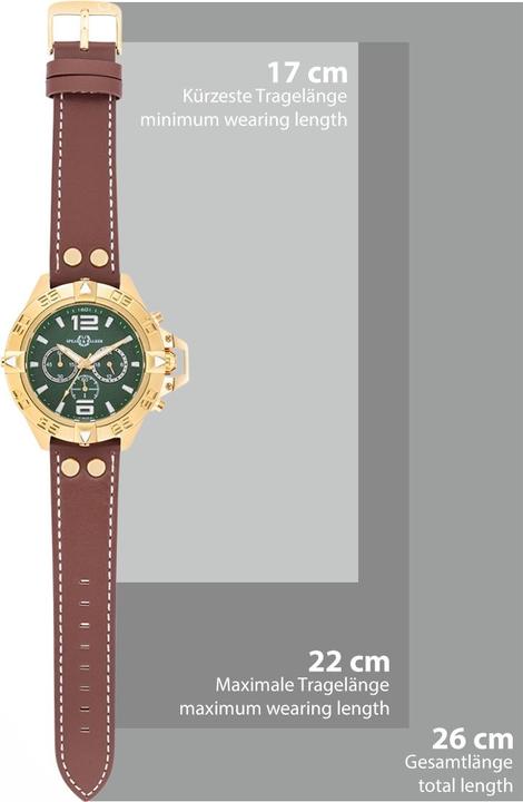 Produktbild Spears & Walker Quarzuhr Varus II Echtleder Braun - 34112 (Chronograph, 49 mm)