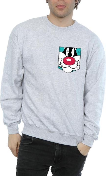Immagine prodotto Looney Tunes Sylvester Face Faux Pocket Felpa Uomo (XXL)