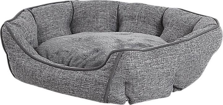 Beliani Tierbett Leinen grau weich 65 x 50 cm CANDIR (Hund)
