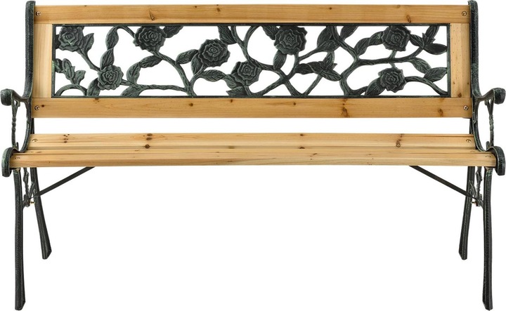 Actual product image Hauptner Cast Iron Garden Bench (2-seater) with Rose Pattern