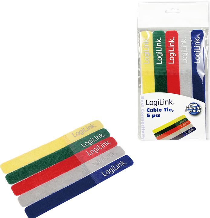 Actual product image LogiLink Cable tie with Velcro fastener (5pcs.) (Velcro cable ties, 180 mm, 5 pcs.)