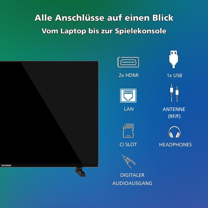 Produktbild Telefunken QLED Fernseher 40 Zoll Smart TV VIDAA QF40VP750S Full HD Fernseher HDR TV Triple-Tuner (40", QLED, Full HD)