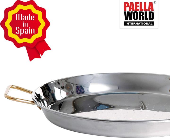 All'Grill Paella-Pfanne aus Edelstahl Ø 70 cm (70 cm, Paella Pfanne, Edelstahl)