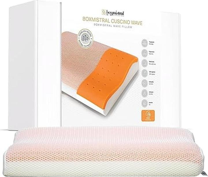 Image du produit Mistral Oreiller cervical médical en mousse mémoire avec technologie respiratoire et anti-acariens