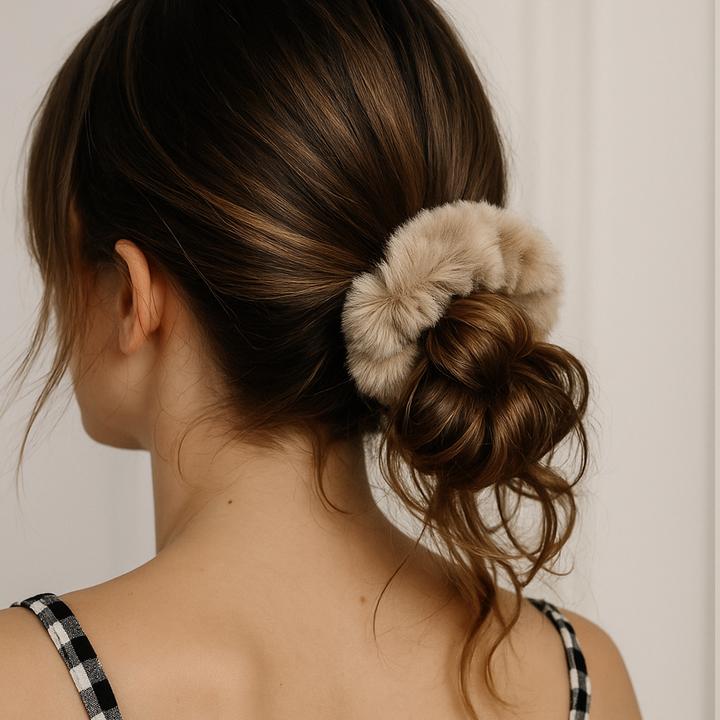 Image du produit Avizar Scrunchie Weicher Bicolor Minky Flausch Pixie & Dixie (Élastiques à cheveux)