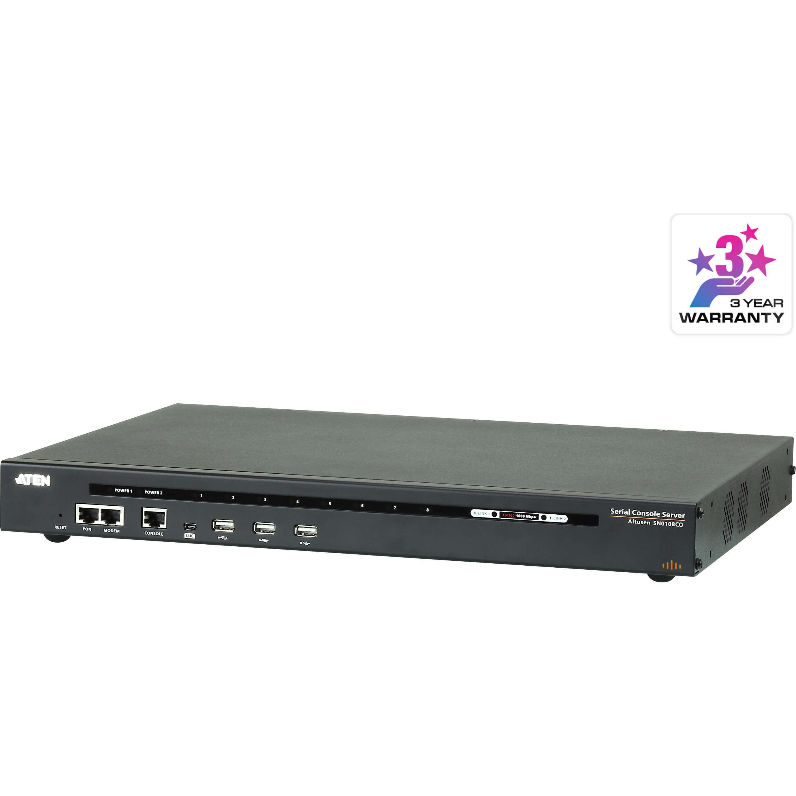 Aten Serial Over IP unit, KVM Switch, Schwarz