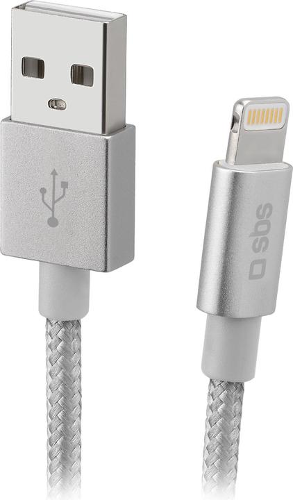 Image du produit SBS Câble USB Lightning Connecteur métallique MFI (1 m, USB 3.2 Gen 1)