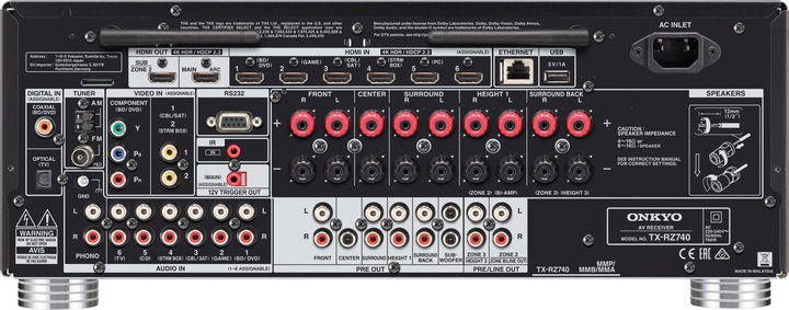 Actual product image Onkyo TX-RZ740 (9.2 Channel, AM, FM)