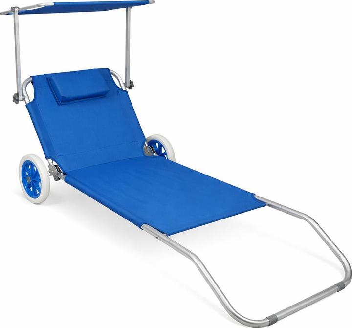 Actual product image VCM Sun lounger with wheels and sun canopy (165 cm)