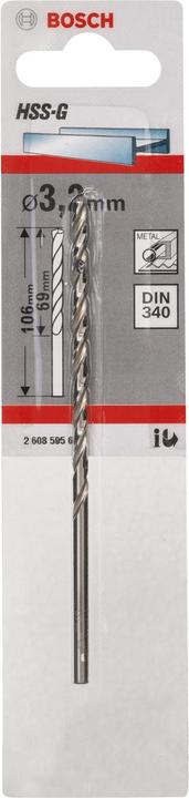 Image du produit Bosch Professional Zubehör Foret hélicoïdal à métaux HSS 3.2 mm (3,2 mm)