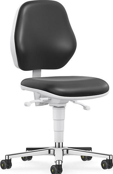 Produktbild Bimos Reinraum-Arbeitsstuhl, mit Rollen, Kunstlederbezug mit Permanentkontakt (47 - 61 cm)
