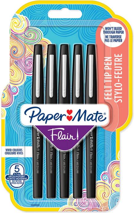 Actual product image Paper Mate Fibre pen Flair (Black, 5 x)
