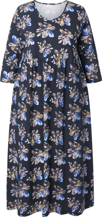 Produktbild Ulla Popken Maxikleid, Blüten, Rundhals, 3/4-Arm, Taschen (54)