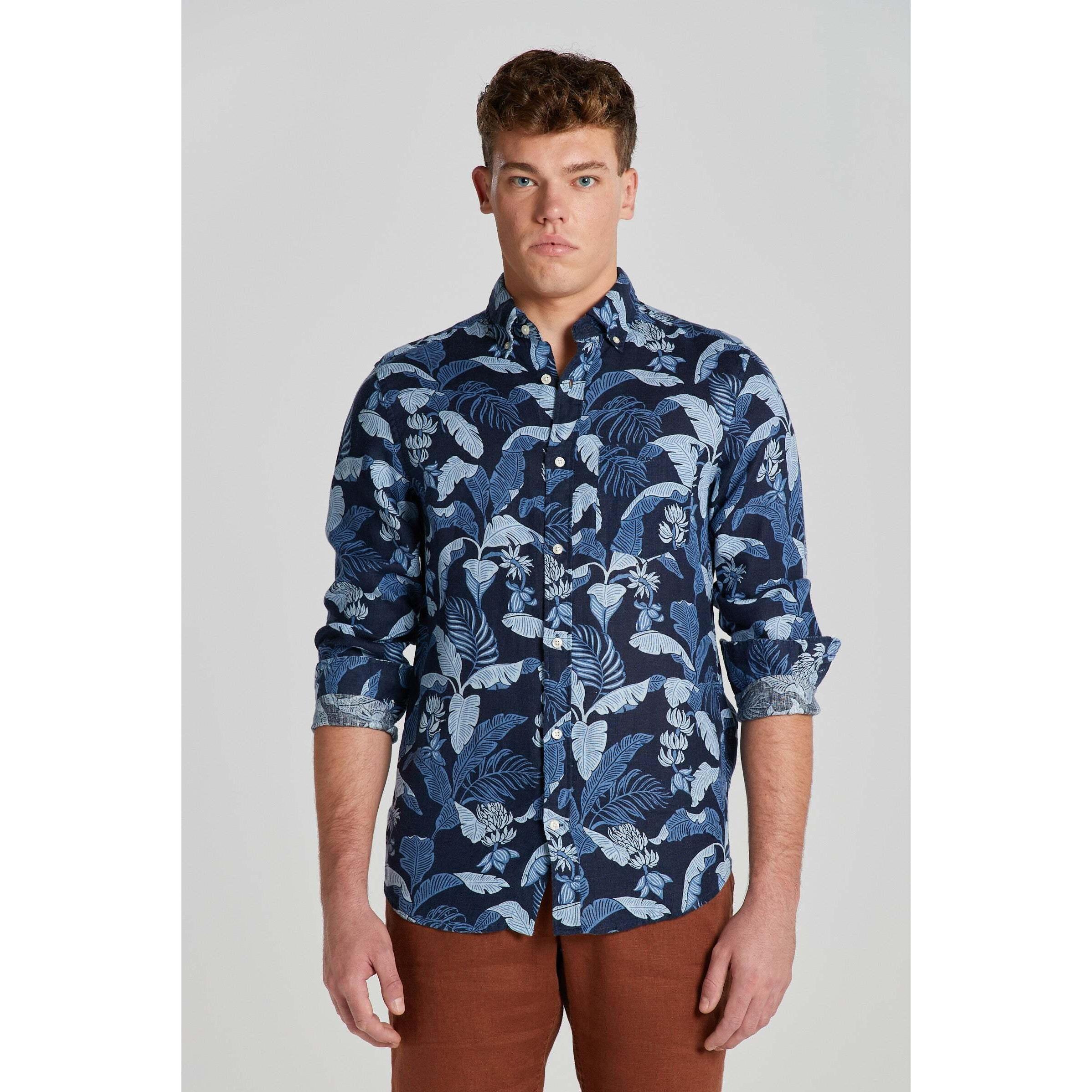 Thumbnail - GANT, Herren, Hemd, Leinenhemd, Blau, (XL)
