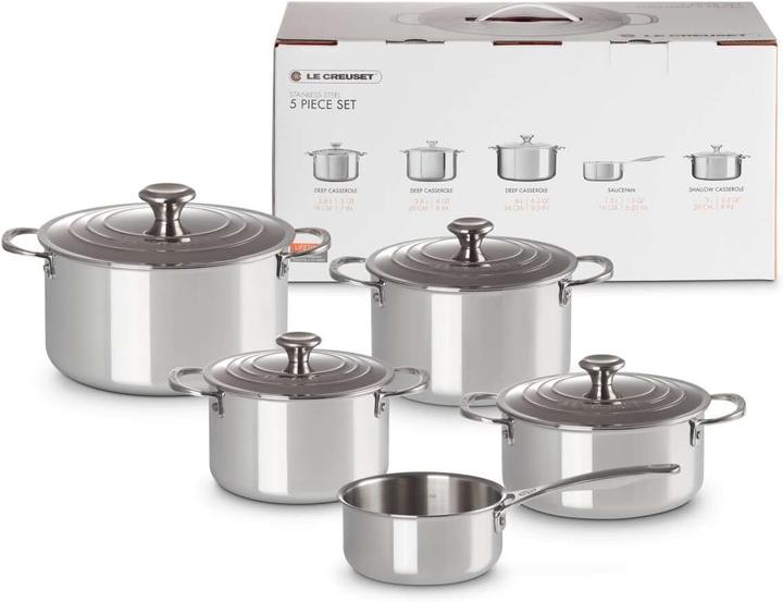 Produktbild Le Creuset 3-Ply Plus 5Tlg. Topfset (Pfannenset + Topfset, Edelstahl)