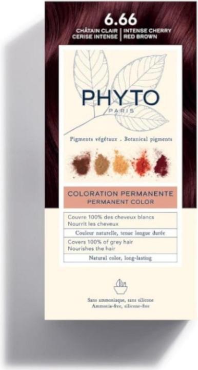 Actual product image Phyto Paris Permanent Coloration 666 Intense Cherry Light Brown (666 Intense Cherry Light Brown)