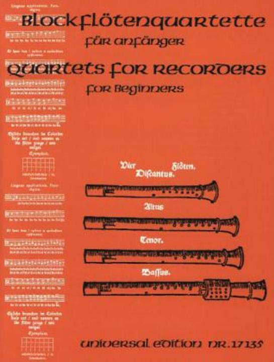 Produktbild Blockflötenquartette für Anfänger, für 4 Blockflöten (SA(S)A(T)T(B)) (Deutsch, Universal Edition Ag, 2000)