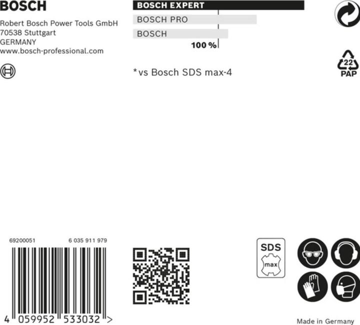 Produktbild Bosch Professional Zubehör EXPERT SDS max-8X Hammerbohrer, 20 x 400 x 520 mm (bis 20 Millimeter)