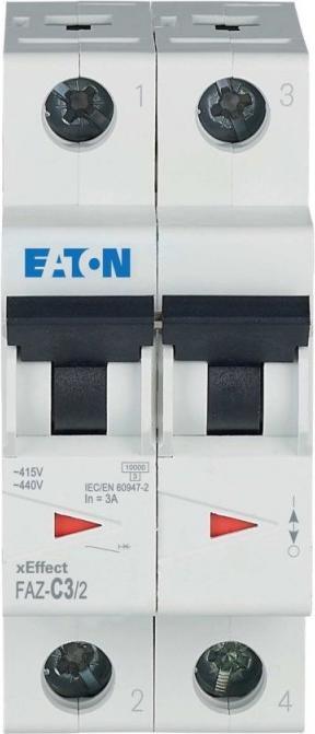 Produktbild Eaton MOE FAZ-C3/2 Leitungsschutzschalter 3A