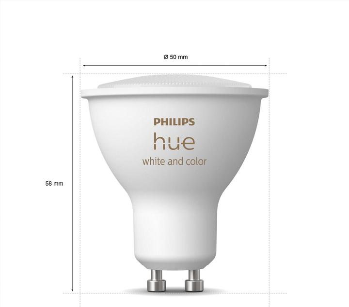 Actual product image Philips Hue Starter Kit Bridge Pro + LED White & Color Ambiance (GU10, 4.20 W, 400 lm, 3 x, E)