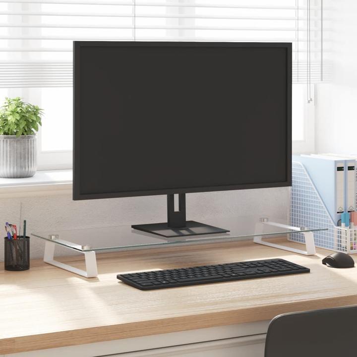 Produktbild VidaXL Monitorständer Weiss 80x35x8 cm Hartglas und